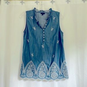 Talbots denim top